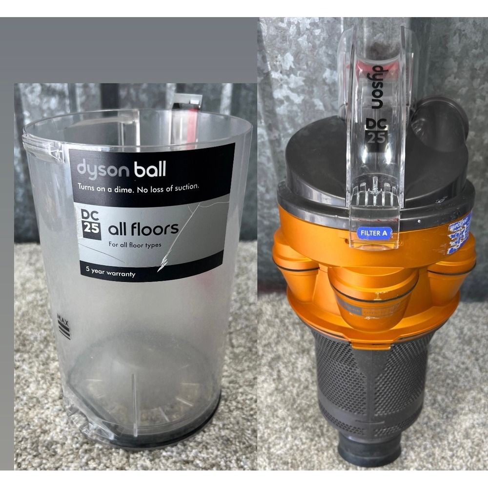 Dyson DC25 All Floors Ball Vacuum Dust Bin Canister and Cyclone‎ Assembly Orange